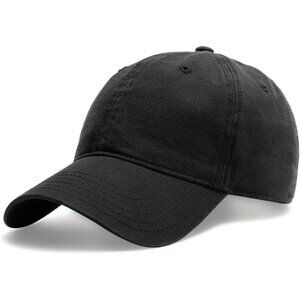 Women's Black Vintage Washed Unstructured Baseball Cotton Adjustable Cap